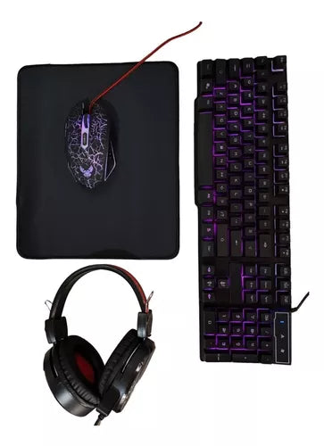 Combo Gamer Teclado Mouse Alfombrilla completo