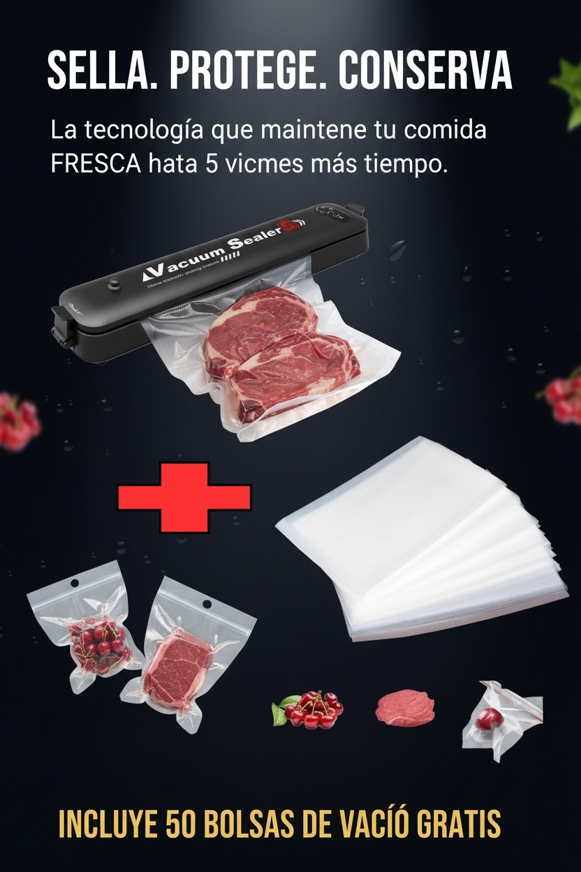 Máquina Selladora al Vacío + 100 bolsas