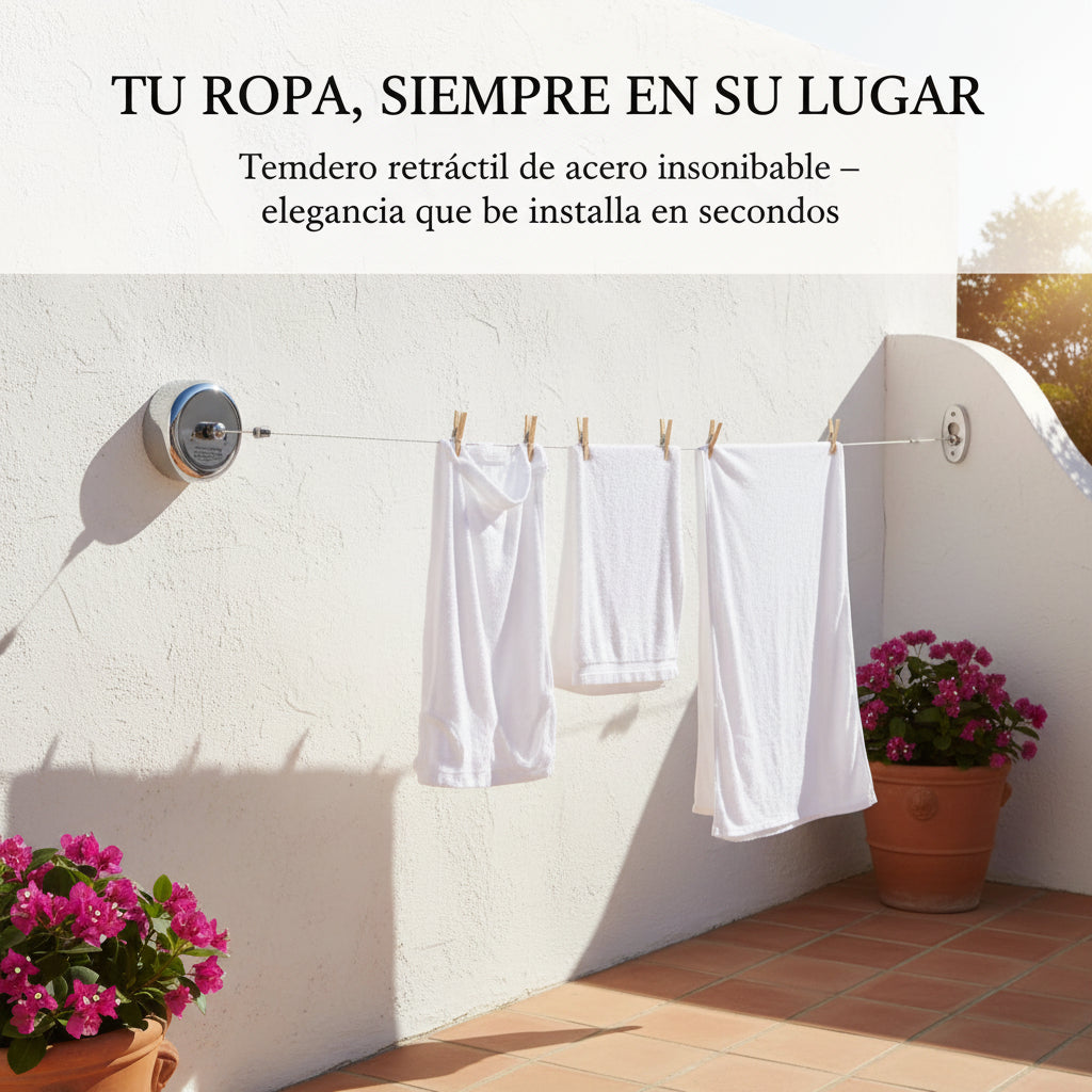 Tendedero Retráctil fácil de instalar