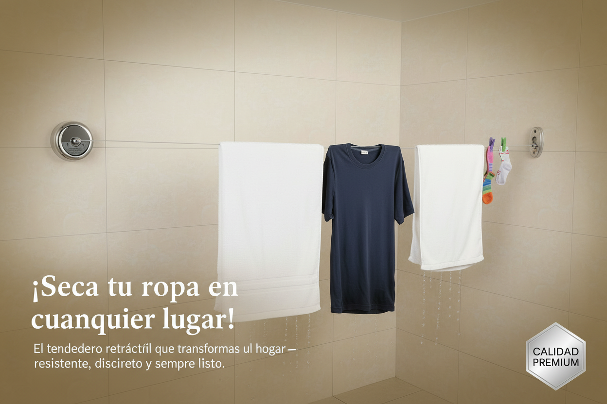 Tendedero Retráctil resistente para interiores