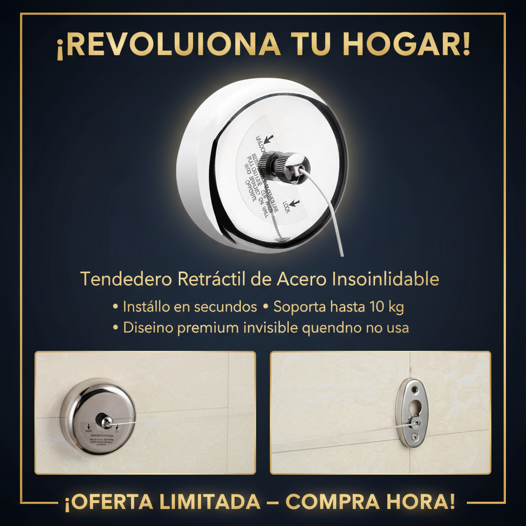 Tendedero Retráctil compacto para ropa