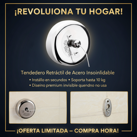 Tendedero Retráctil compacto para ropa