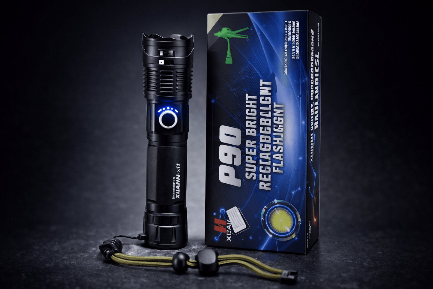 Linterna ref P90 recargable con caja del producto