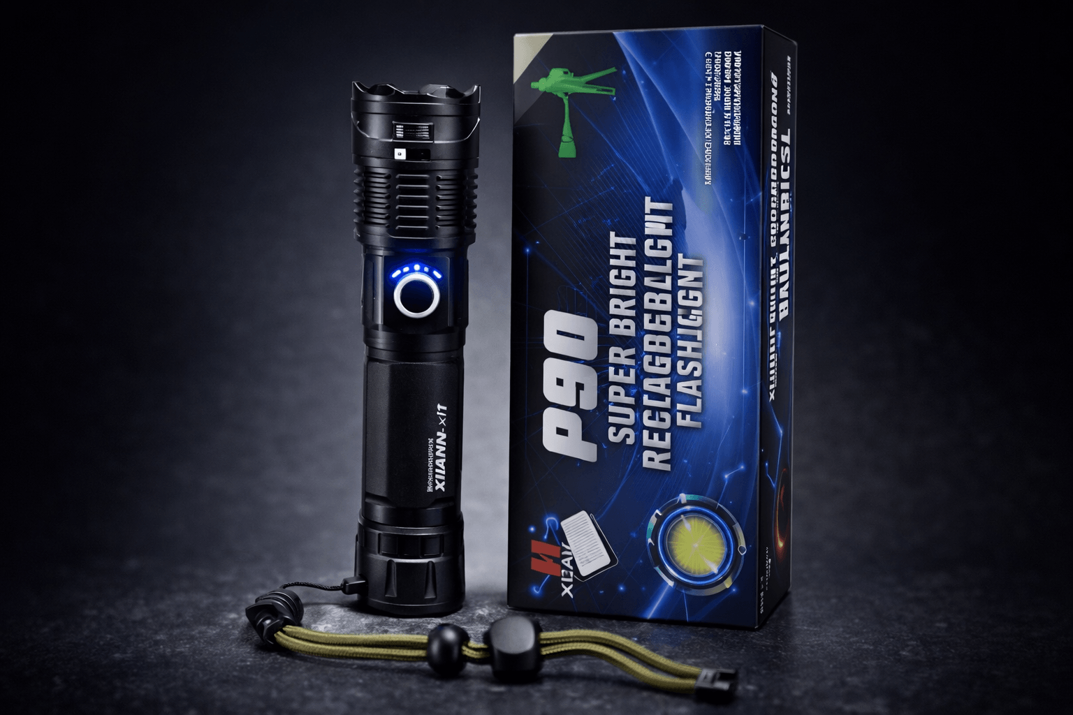 Linterna ref P90 recargable con caja del producto