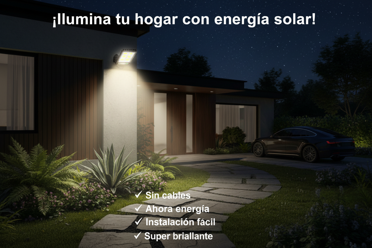 Lámpara Solar Led de 30w para exterior