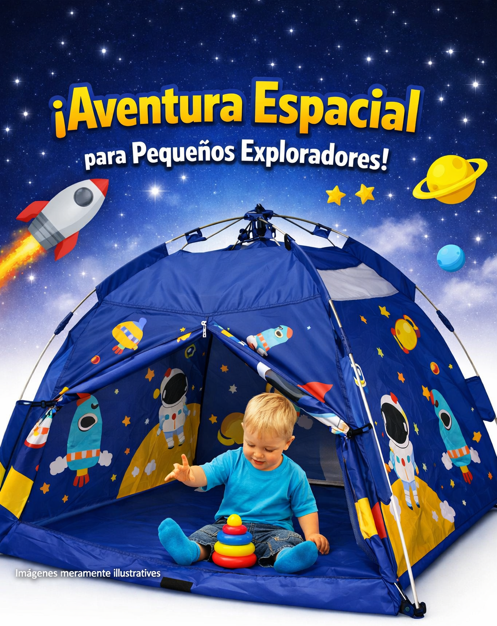 Carpa Automatica para Niños Astronauta azul
